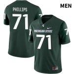 Men's Michigan State Spartans NCAA #71 Kristian Phillips Green NIL 2022 Authentic Nike Stitched College Football Jersey UP32D76NS